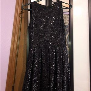 Black sequin, above knee homecoming dress